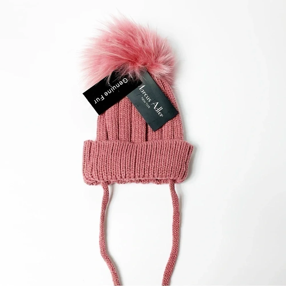 Pink Kids Pom Pom Beanie size Small